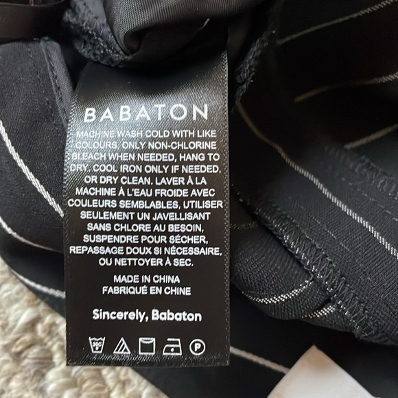Babaton Aritzia black and white pinstriped Modesto pant - Picture 5 of 6